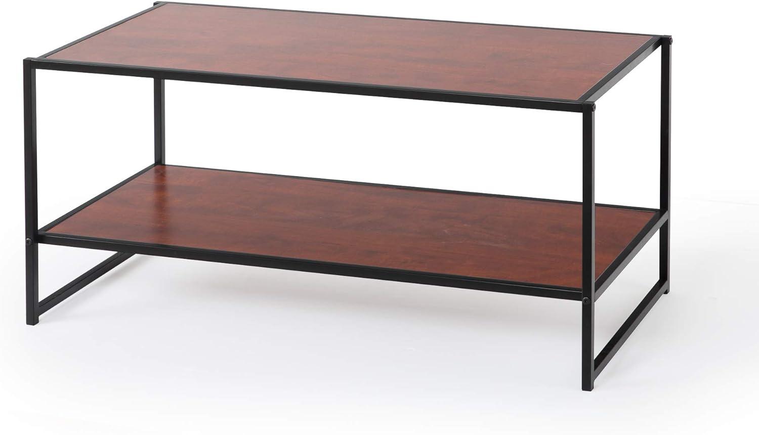 Elegant Garrison 40" Black Media Stand with Mahogany Accents