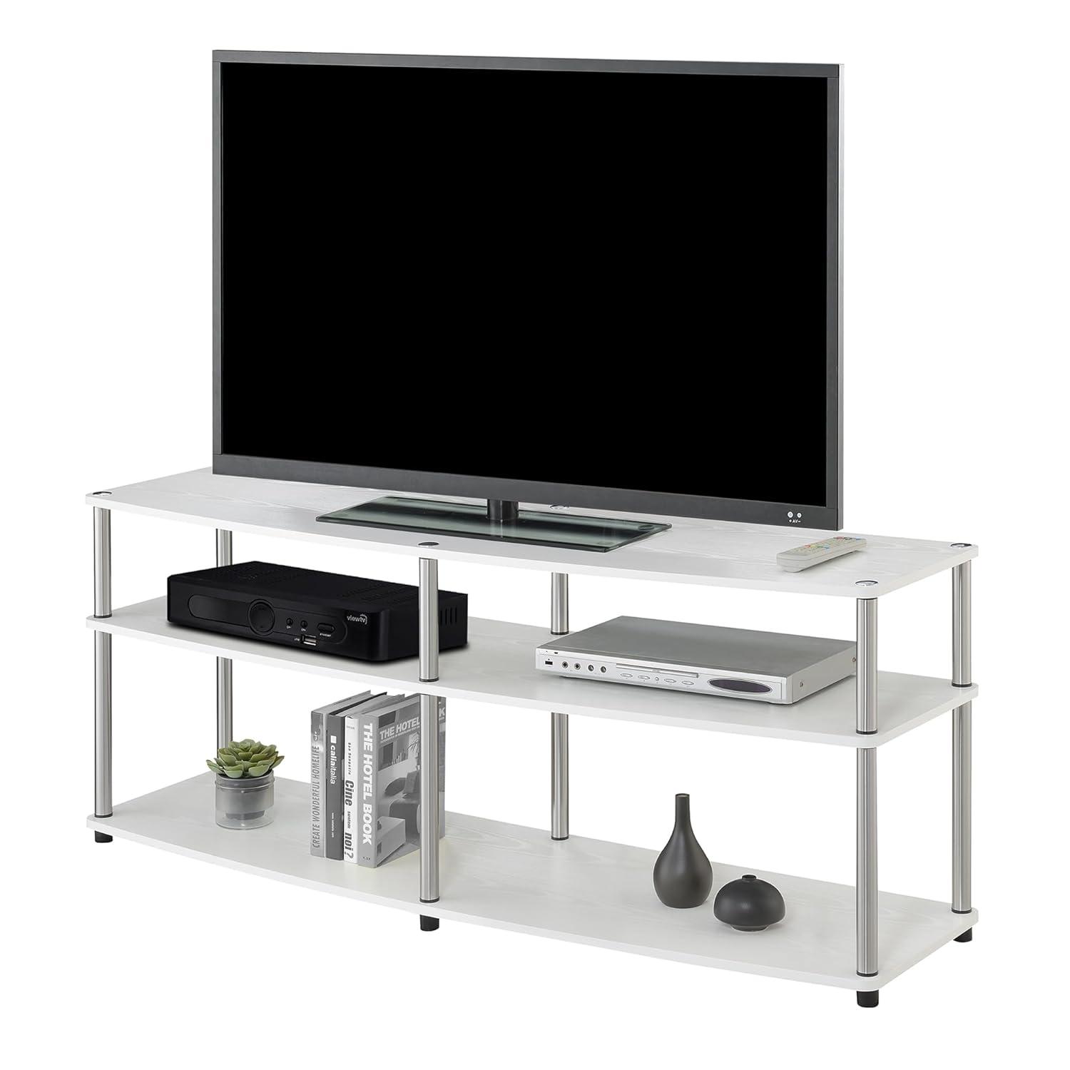 Convenience Concepts Designs2Go No Tools 3 Tier Wide TV Stand for TVs up to 65 Inches, White