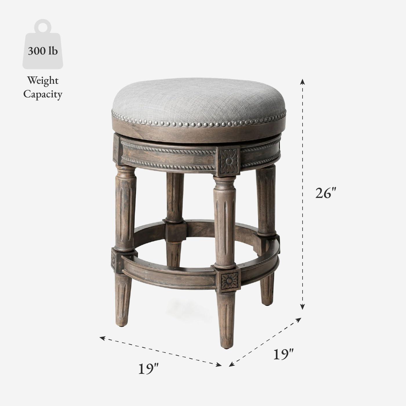 Maven Lane Maven Lane Pullman Backless Stool with Fabric Upholstery