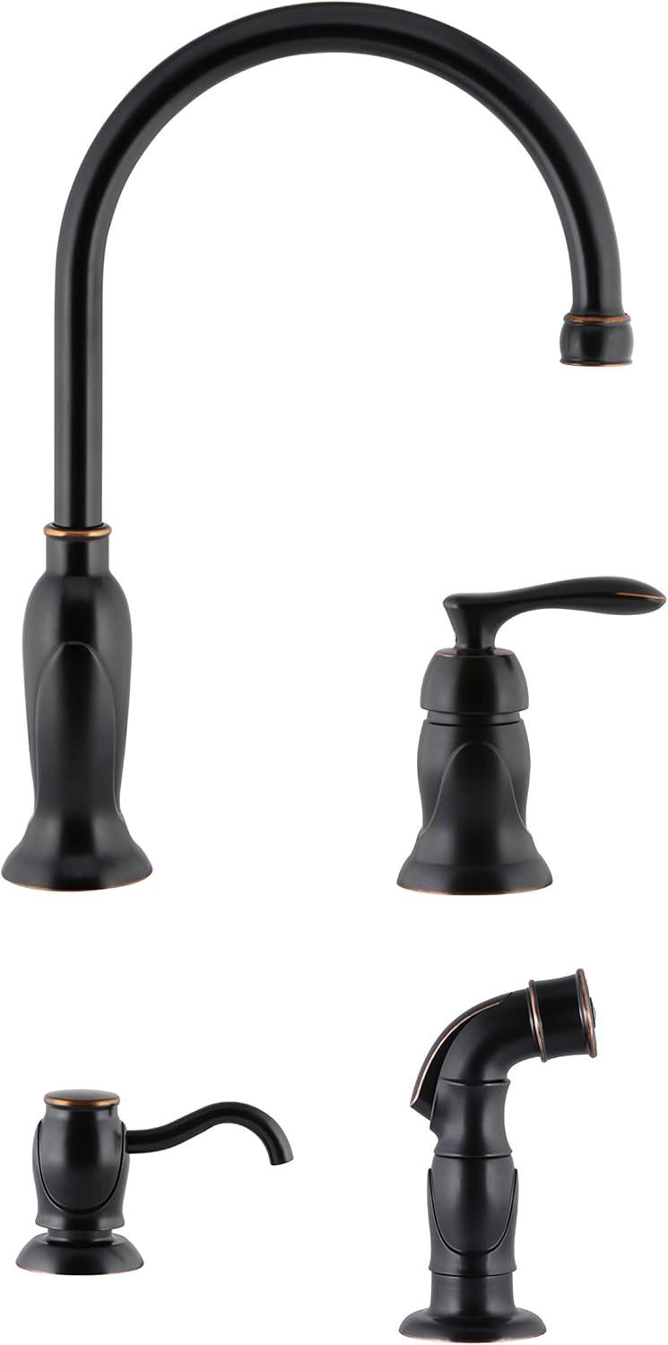 Design House Madison Kitchen Faucet with Side Sprayer and Soap Dispenser in Bronze