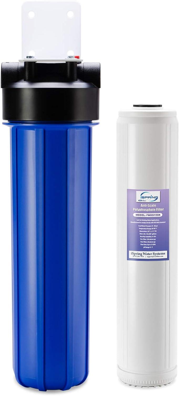 iSpring WDS150K Anti Scale 20" x 4.5" Whole House Water Filter with Patented Scale Inhibitor