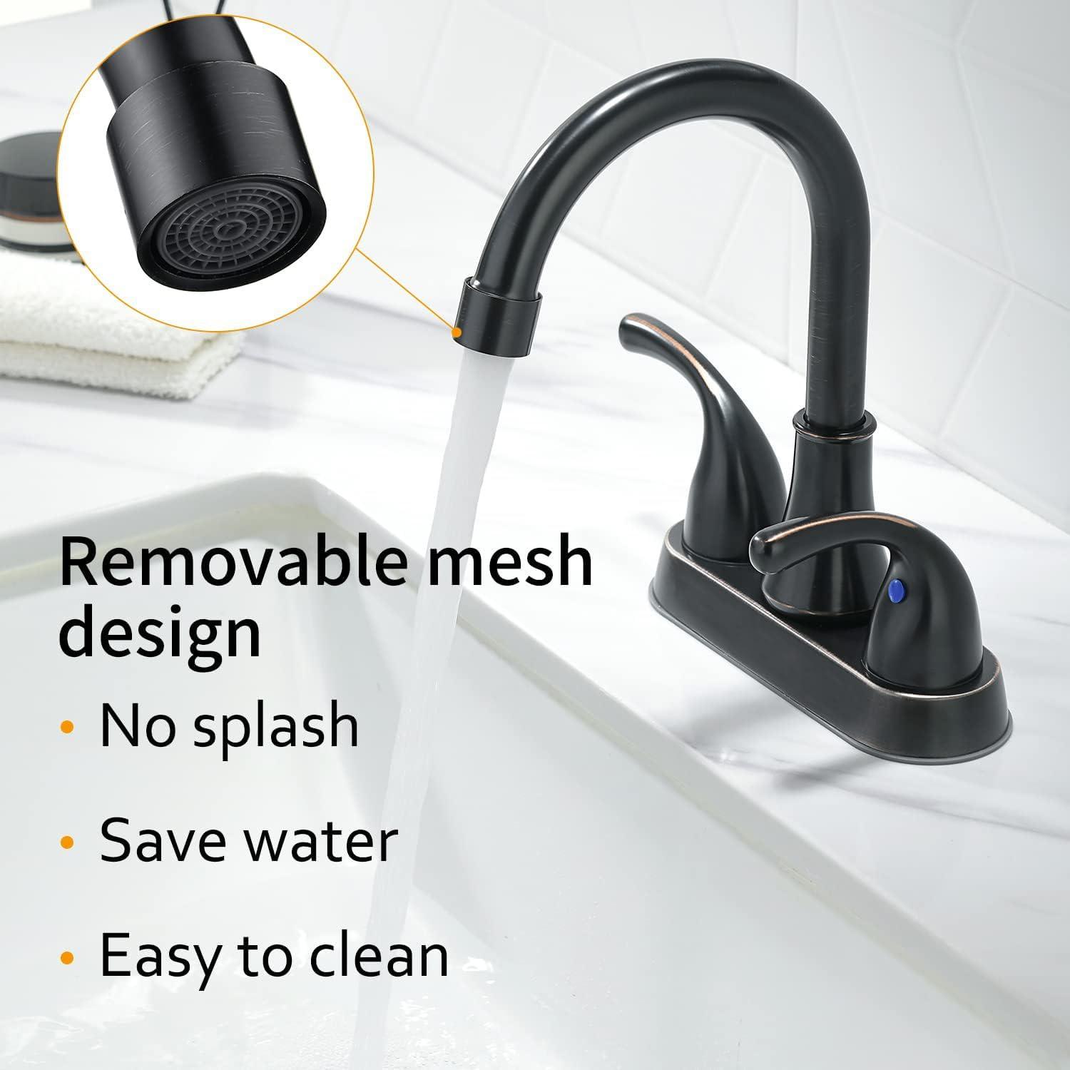 Centerset 2-handle Bathroom Faucet with Drain Assembly