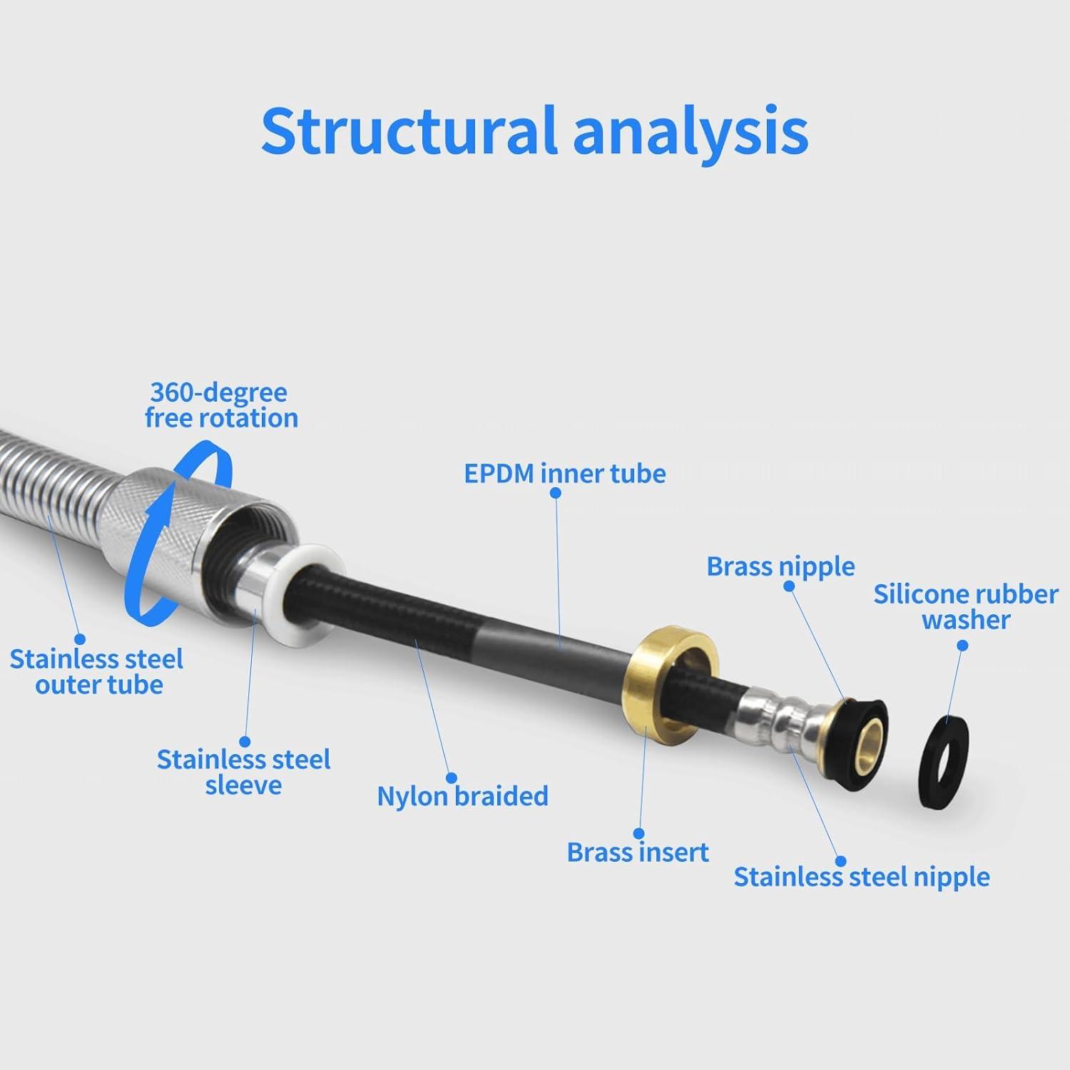 71 In. Modern Flexible Handheld Shower Hose Replacement For Bathing Toilet Cleaning Pet With Brass Fitting In Chrome