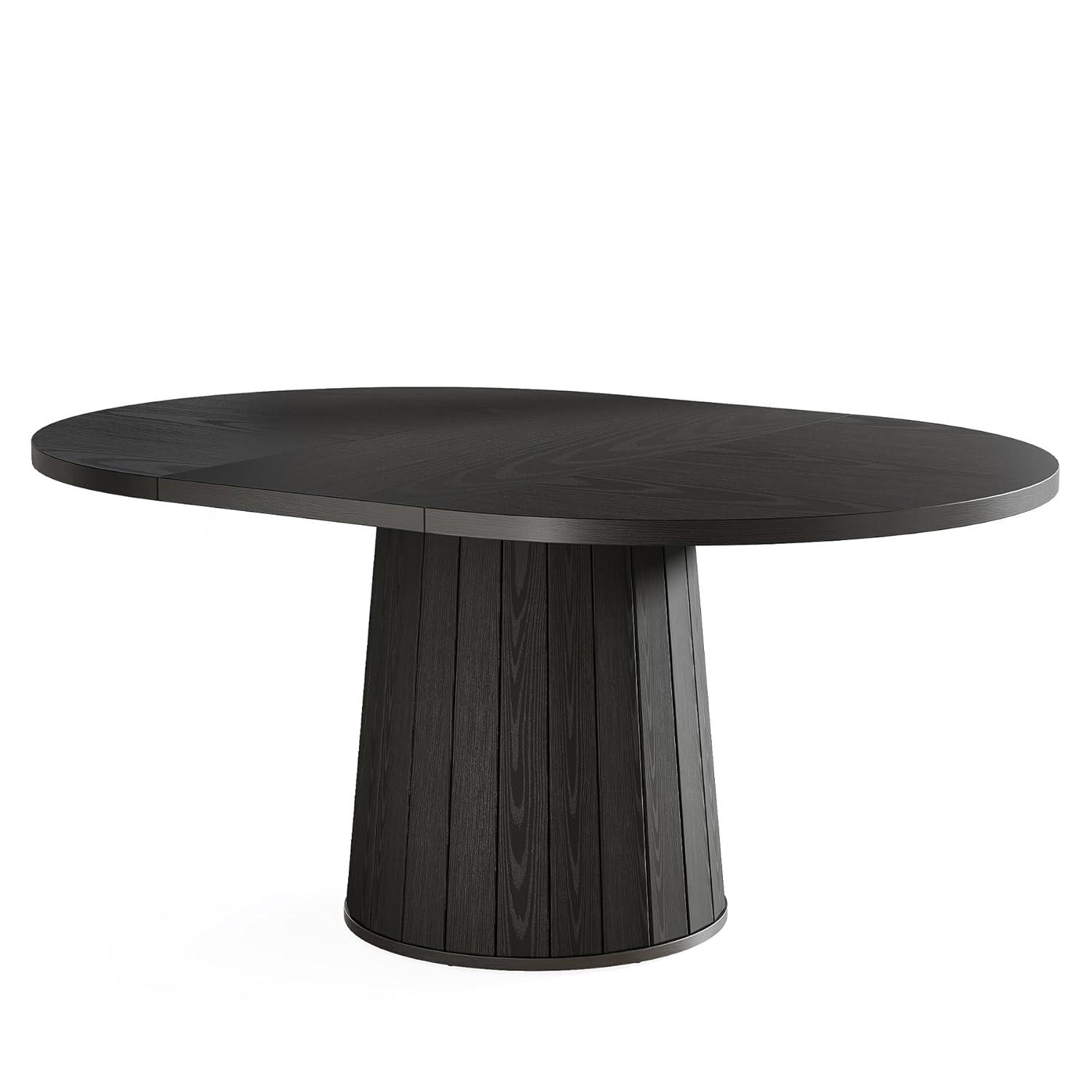 Millwood Pines 55 Inch Oval Dining Table With Wood Base For Dining Room, Kitchen