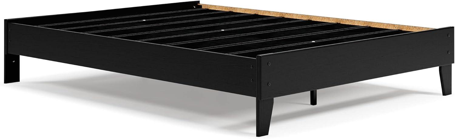 Signature Design by Ashley Queen Finch Platform Bed Black : Modern Style, MDF Frame, No Box Spring Needed