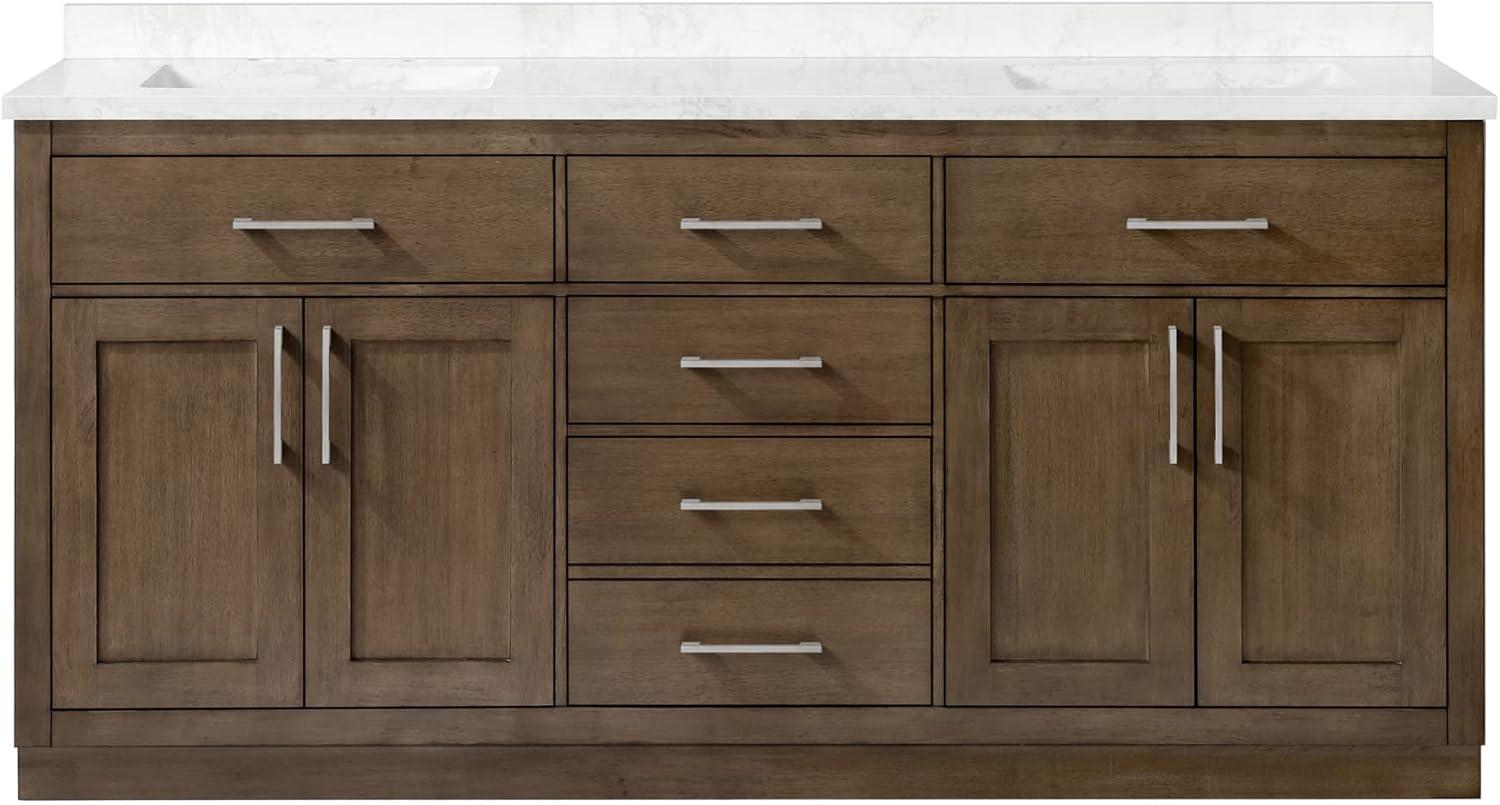 OVE Decors Athea 72 in. W Bath Vanity with Premium Countertop and Power Bar