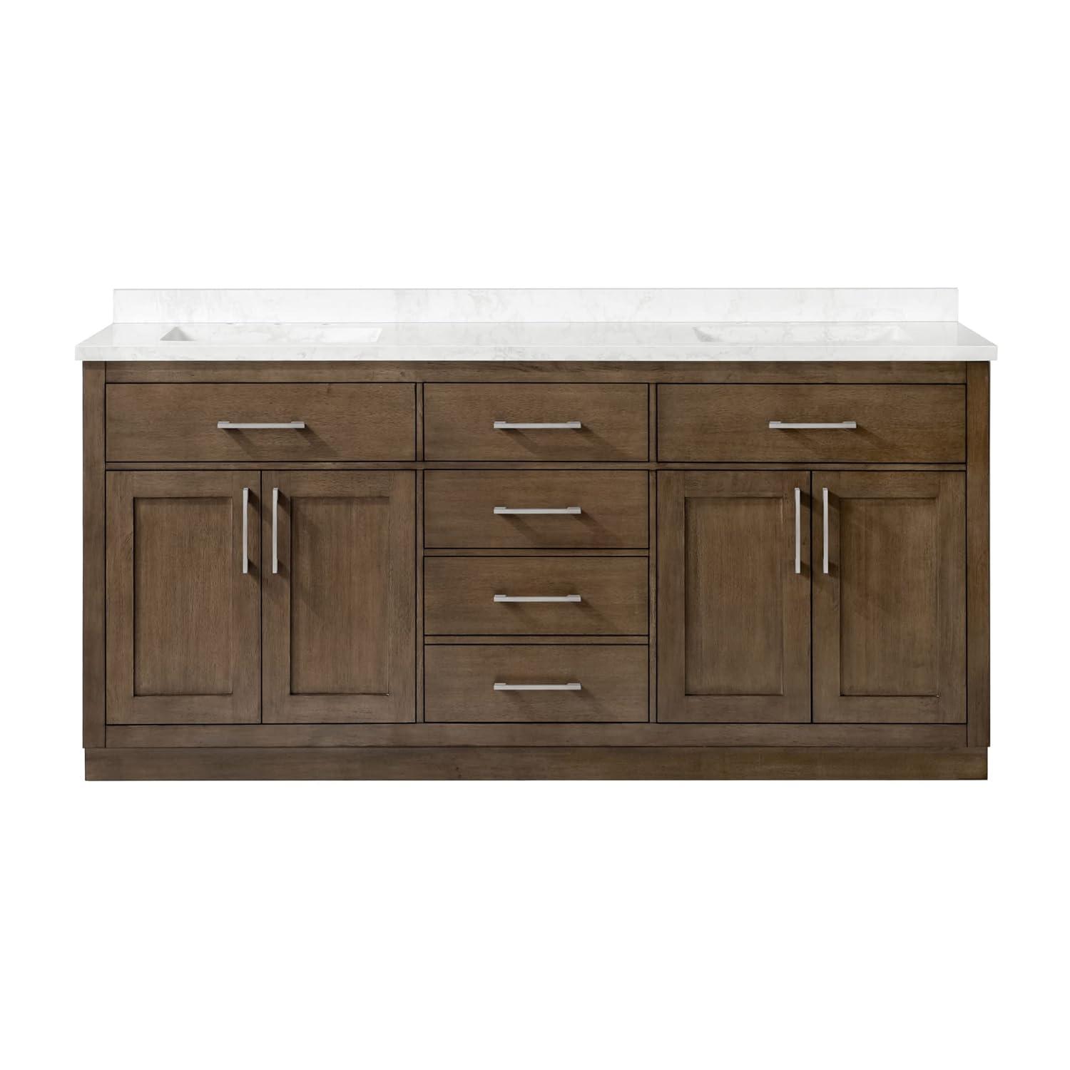 OVE Decors Athea 72 in. W Bath Vanity with Premium Countertop and Power Bar