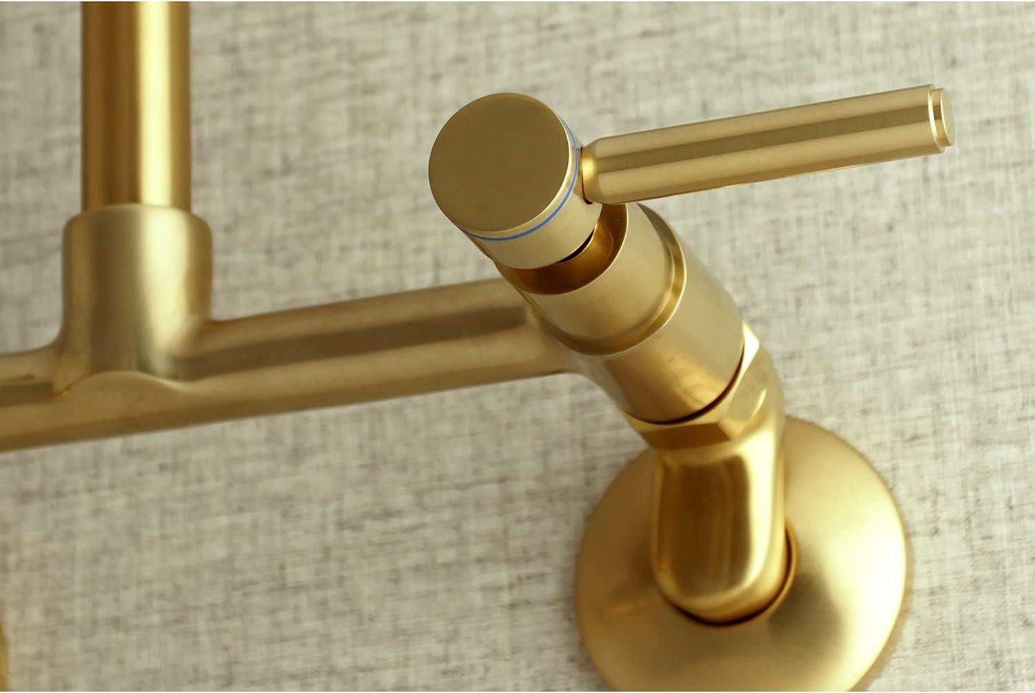Kingston Brass KS812SB Kingston Brass Concord Double-Handle 2-Hole Wall-Mount Bridge Kitchen Faucet