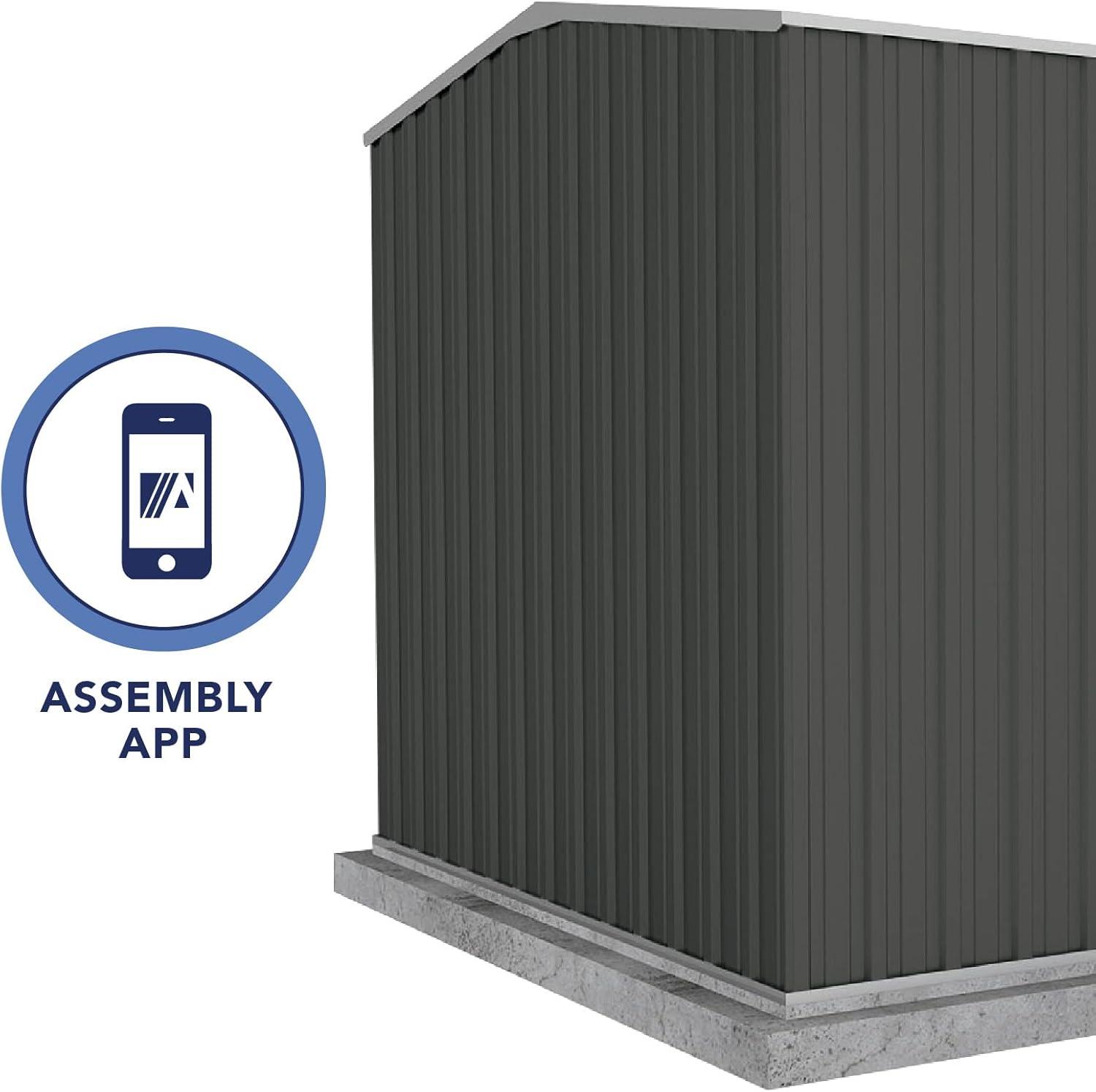 Absco AB1004 10 x 7 ft. Premier Metal Storage Shed - Monument Gray