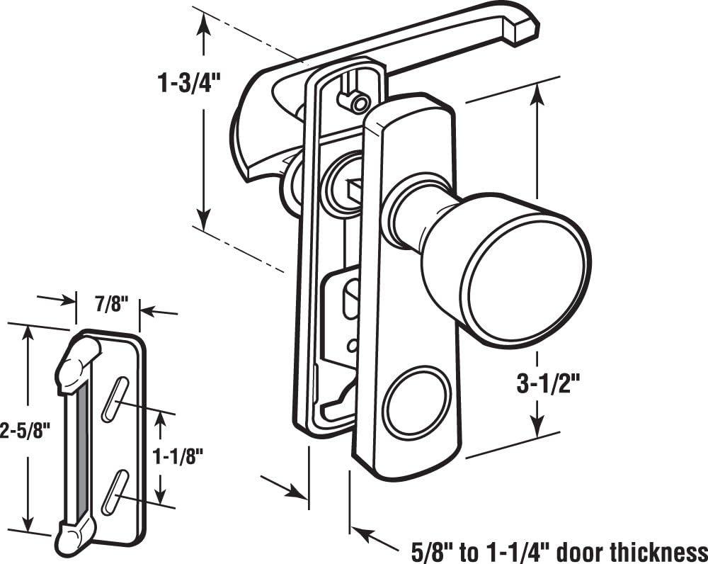 1-3/4 In. Aluminum Swinging Screen Door Knob Latch Set