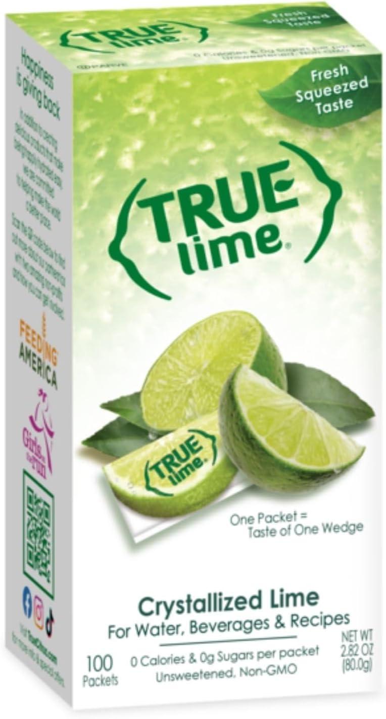 True Lime Crystallized Lime Packets for Water, Tea & Beverages
