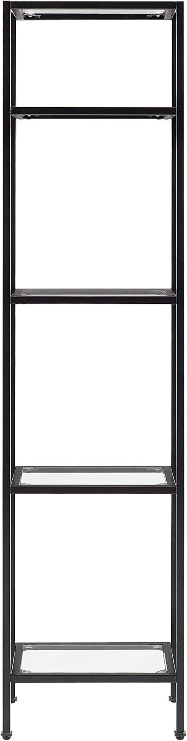 73" Aimee Narrow Etagere Oil Rubbed Bronze - Crosley: Tempered Glass, 4-Tier Storage, Steel Frame