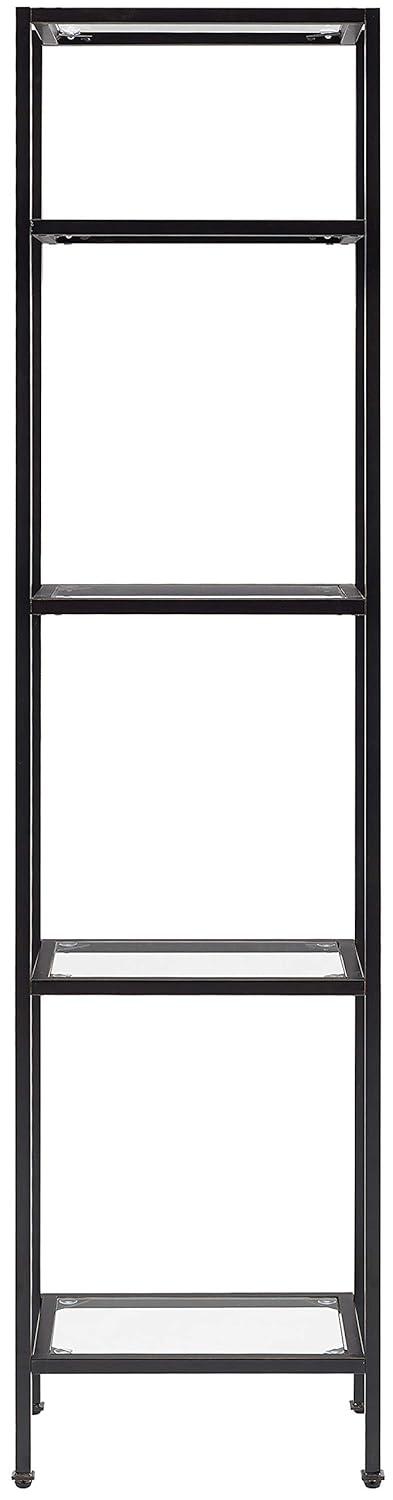 73" Aimee Narrow Etagere Oil Rubbed Bronze - Crosley: Tempered Glass, 4-Tier Storage, Steel Frame