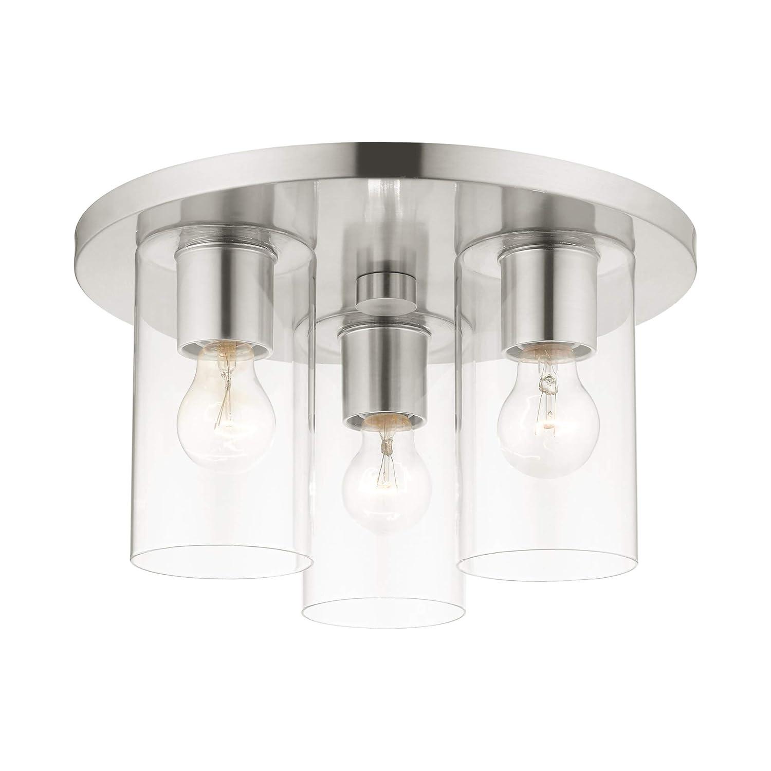 Livex Lighting Zurich 3 - Light Flush Mount in  Brushed Nickel