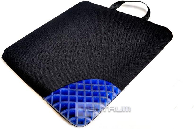 Black and Blue Orthopedic Gel Seat Cushion with Handle
