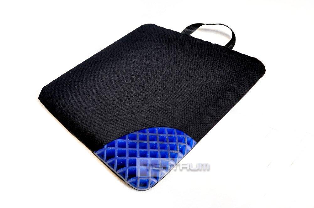 Black and Blue Orthopedic Gel Seat Cushion with Handle
