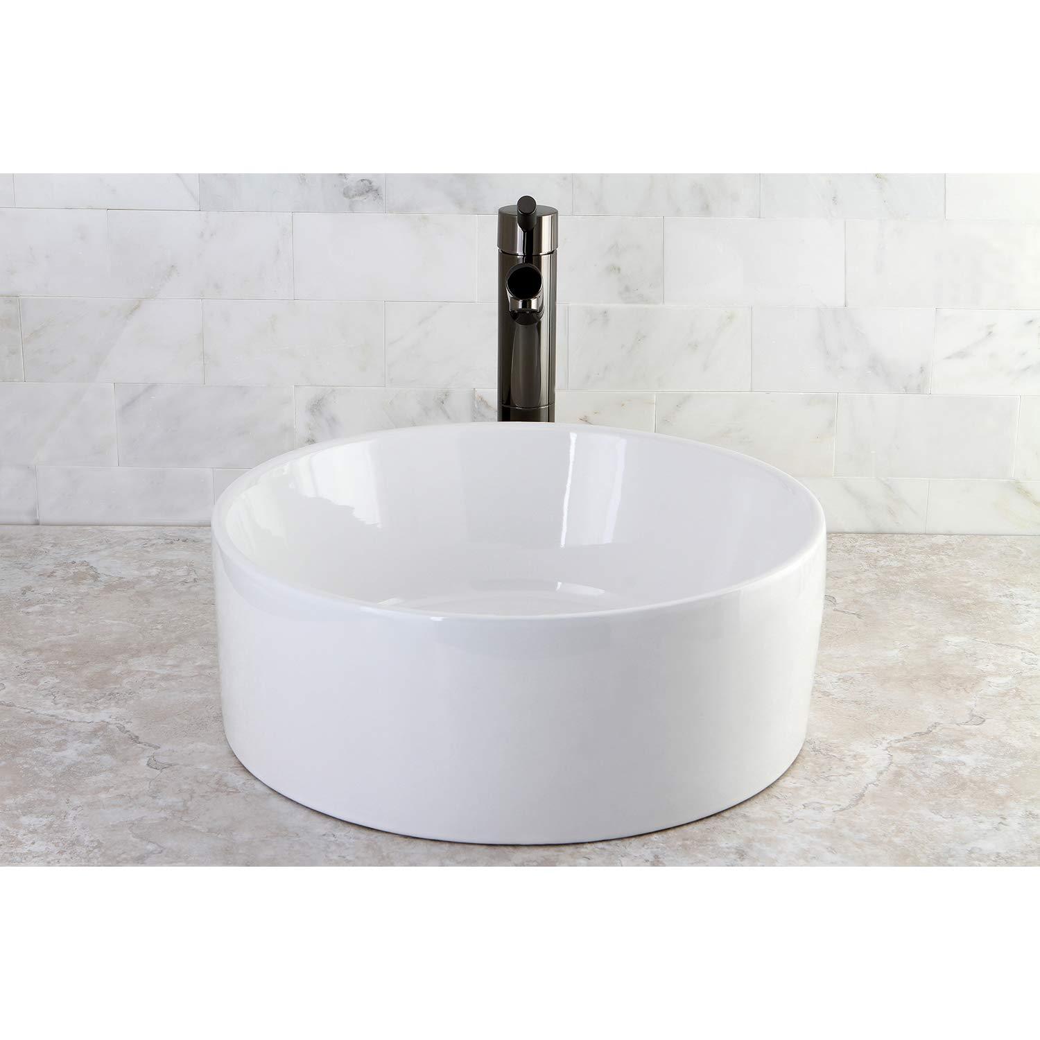 Kingston Brass Park Ceramic Round Vessel Sink