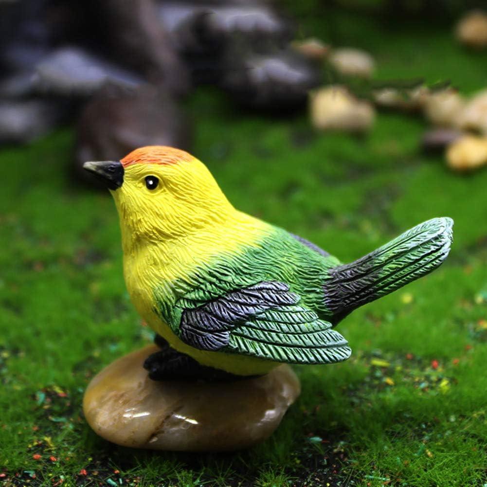 3 Pcs Miniature Bird Decorative Figurines Garden Statue Birds Figures Decor Mini Bird Figures Animal Model Toys Cake Topper Flower Pots Plant Ornaments Fairy Garden Decor, 3 Color