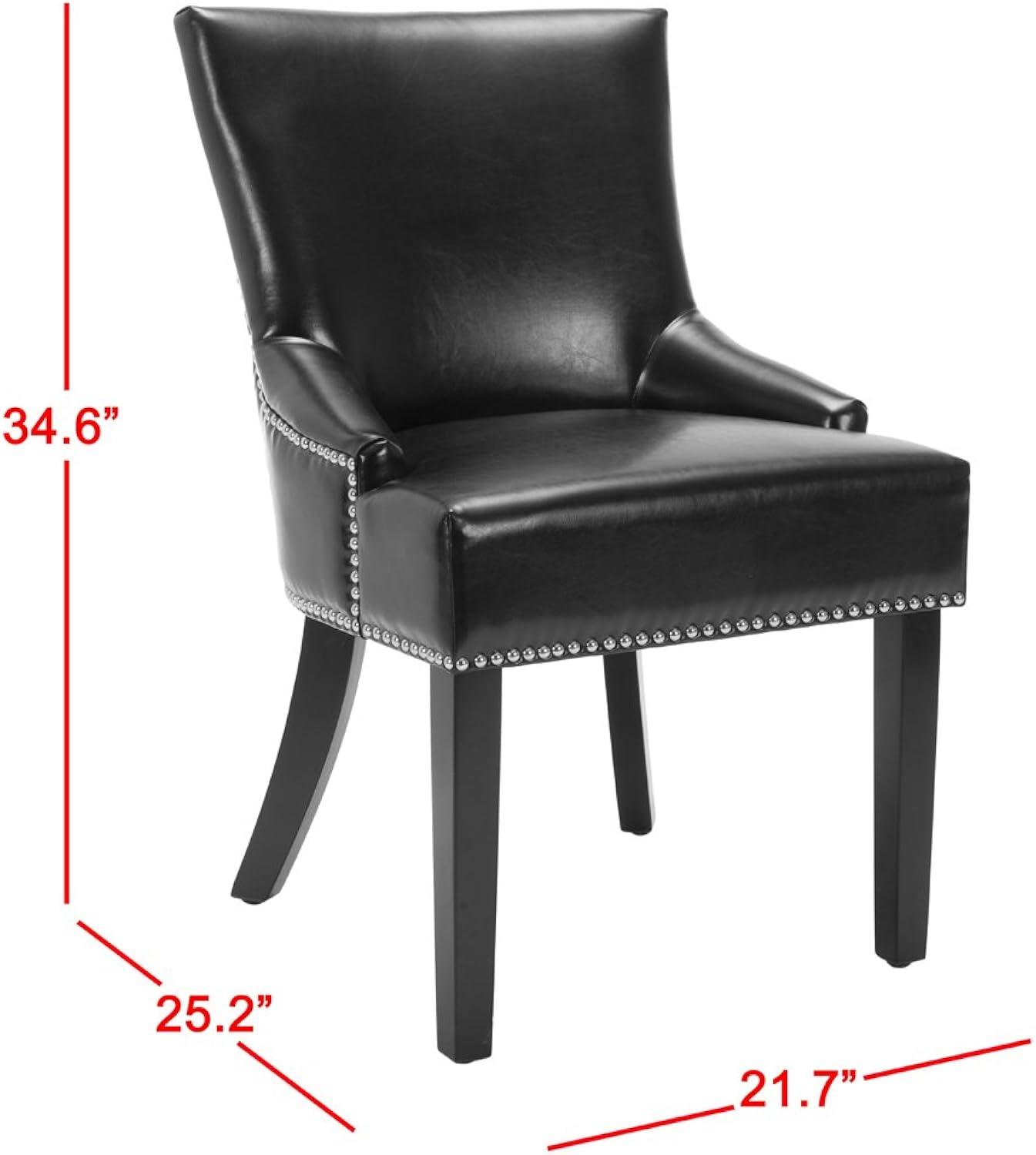 Lotus Kd 19" H Dining Chair With Nail Head Trim (Set of 2) - MCR4700 - Black - Safavieh Couture