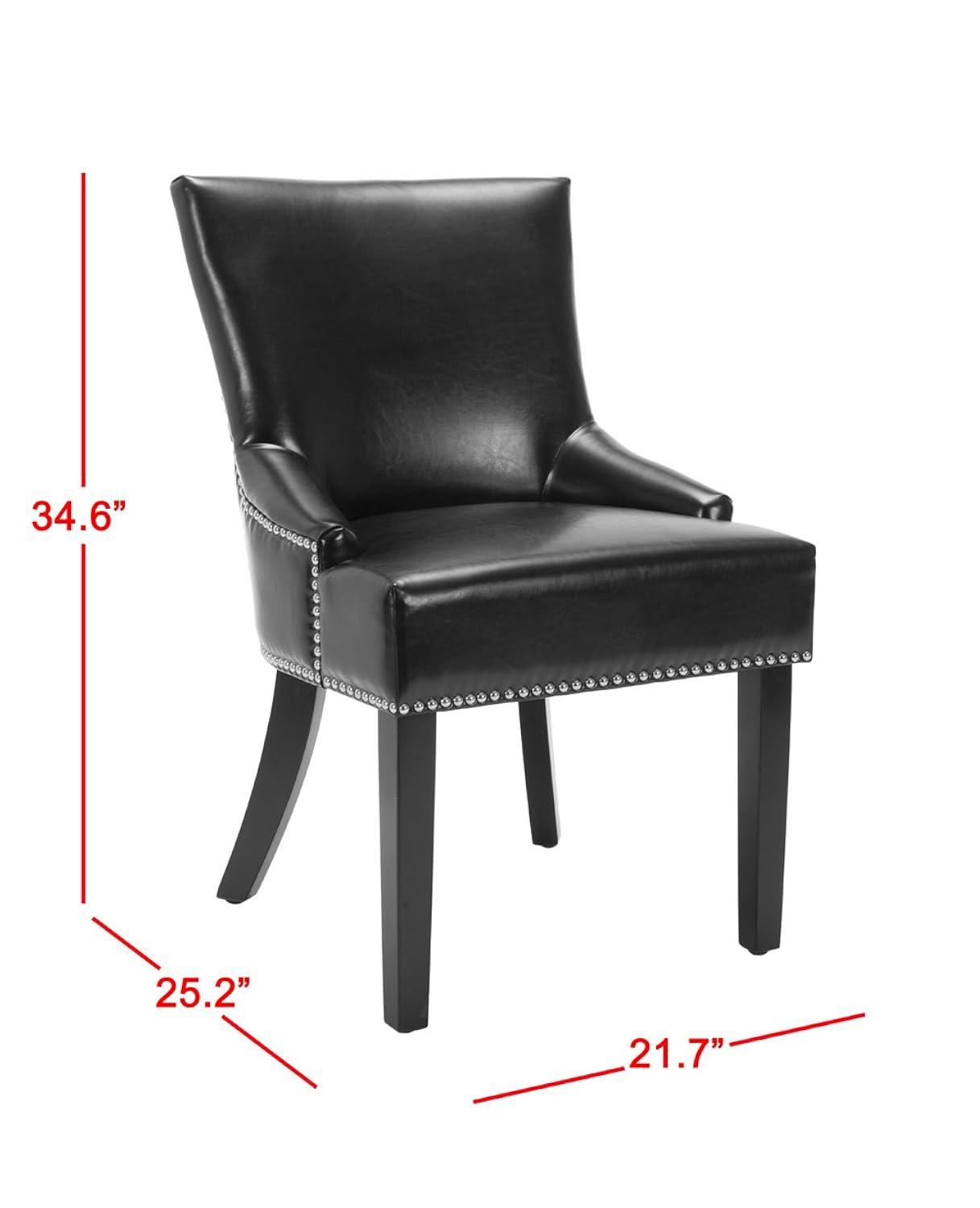 Lotus Kd 19" H Dining Chair With Nail Head Trim (Set of 2) - MCR4700 - Black - Safavieh Couture