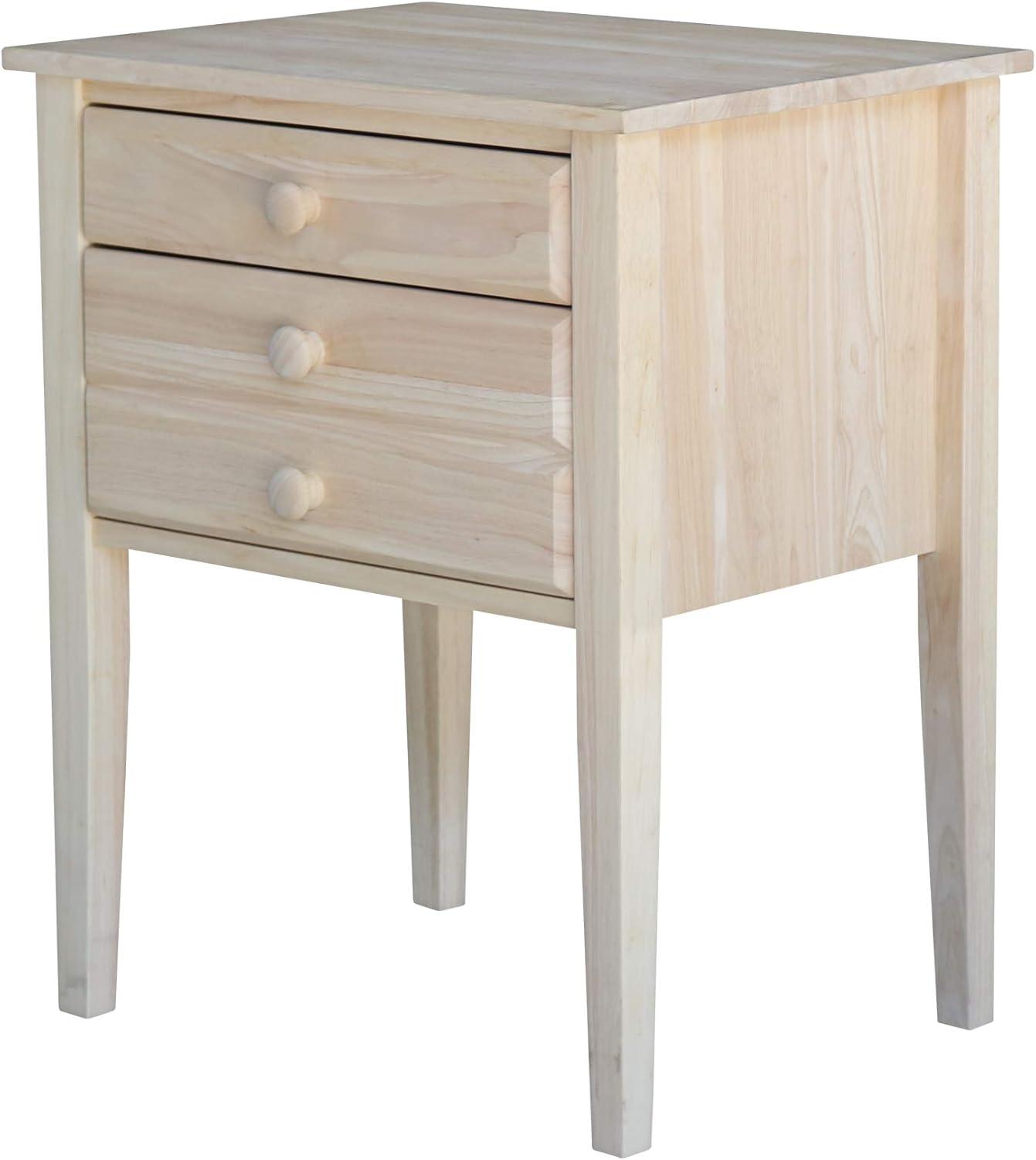 International Concepts Accent Table with Drawers Unfinished