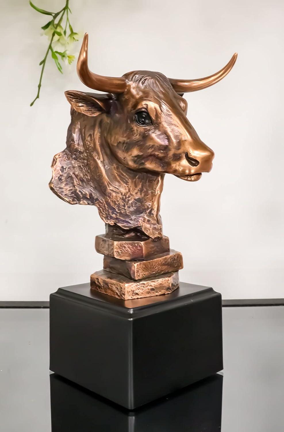 Stock Market Bull Bust - Wall Street Bronze Finish Statue Figurine