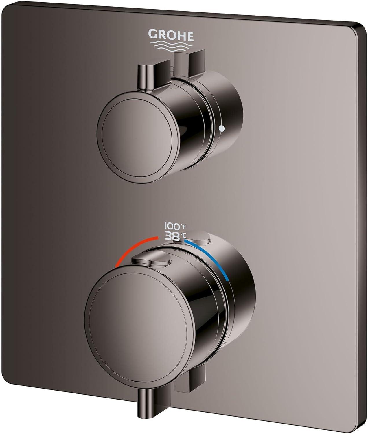 Matte Black Dual Function Thermostatic Valve Trim