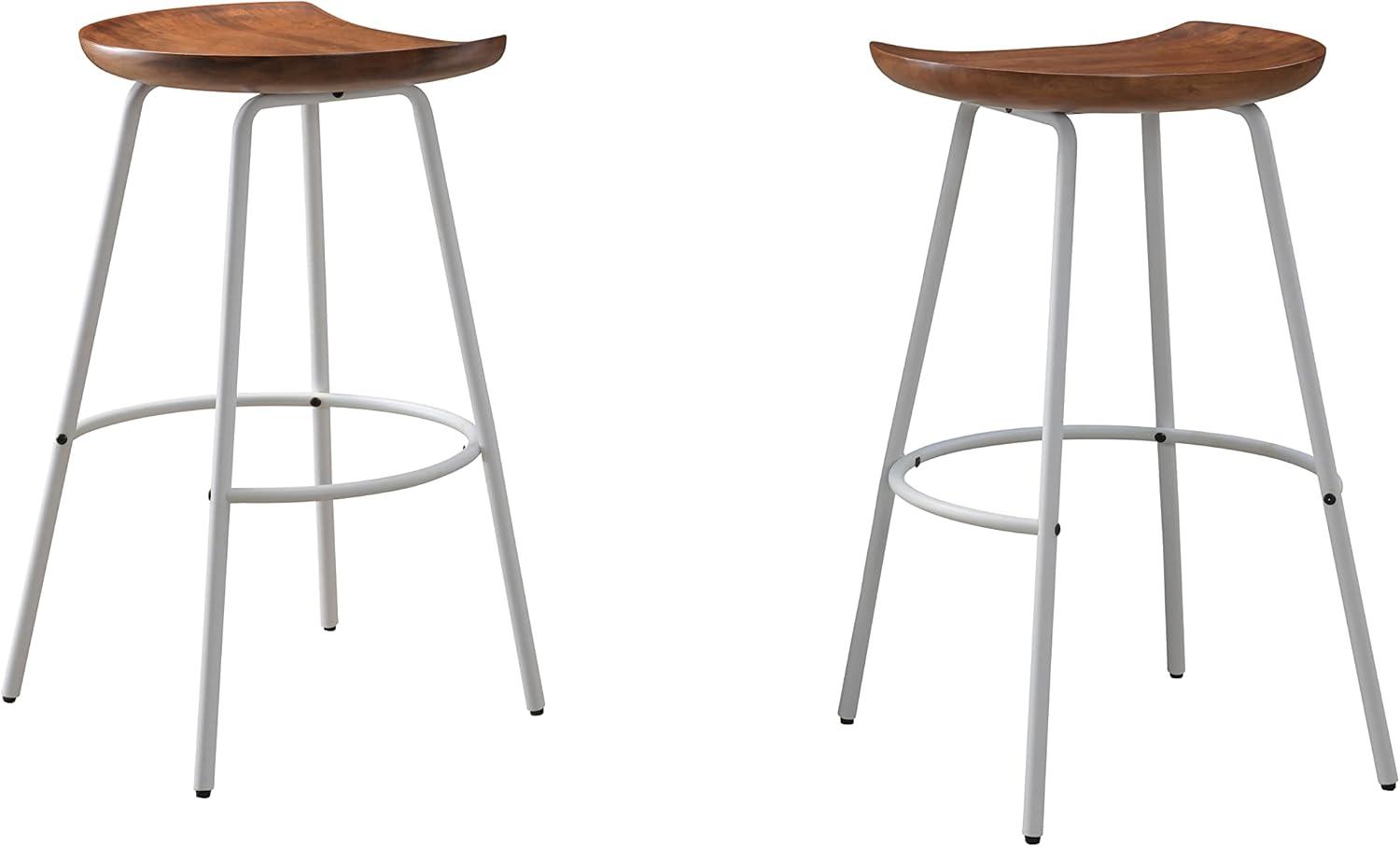 Milano Steel Legs Barstool with Solid Wood Finish