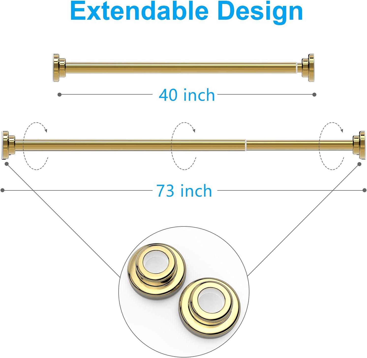 Gold Adjustable Tension Stainless Steel Shower Curtain Rod