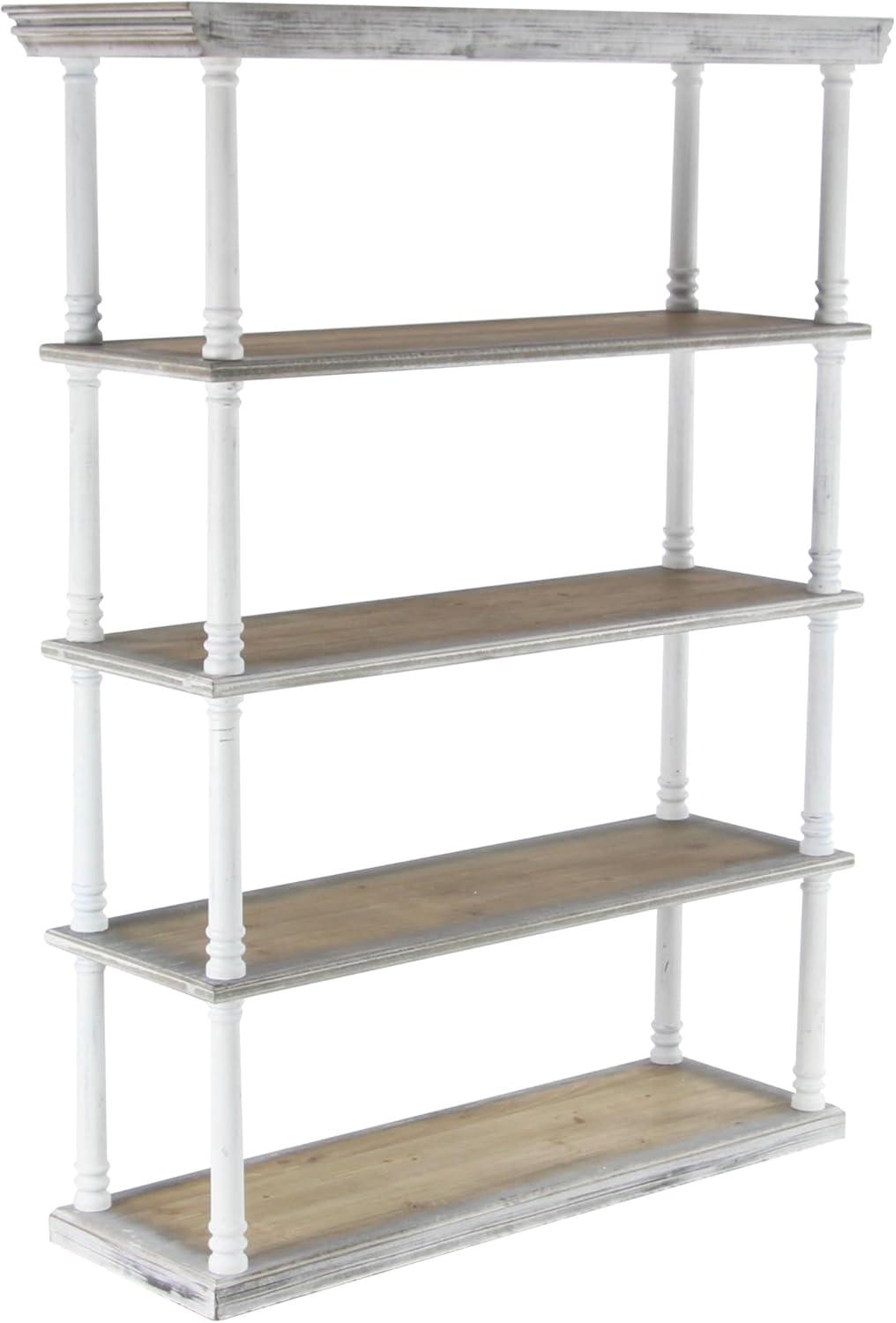 DecMode 47" x 64" Brown Wood 5-Tier Shelving Unit, 1-Piece