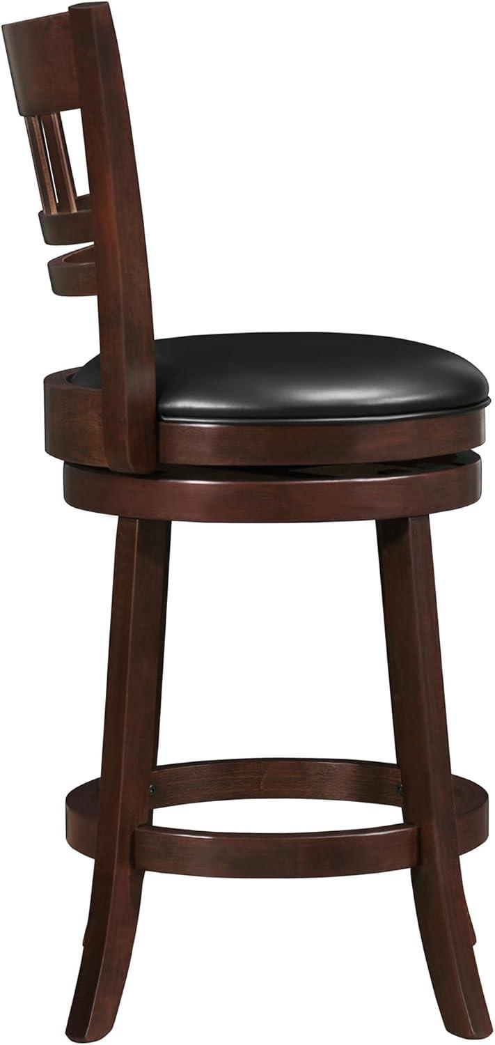 Shapel Faux Leather Swivel Counter Stool in Dark Cherry - Lexicon