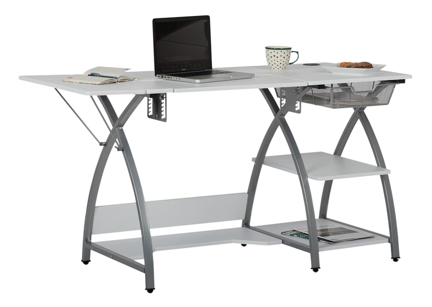 56.75'' x 23.5'' Sewing Table with Sewing Machine Platform