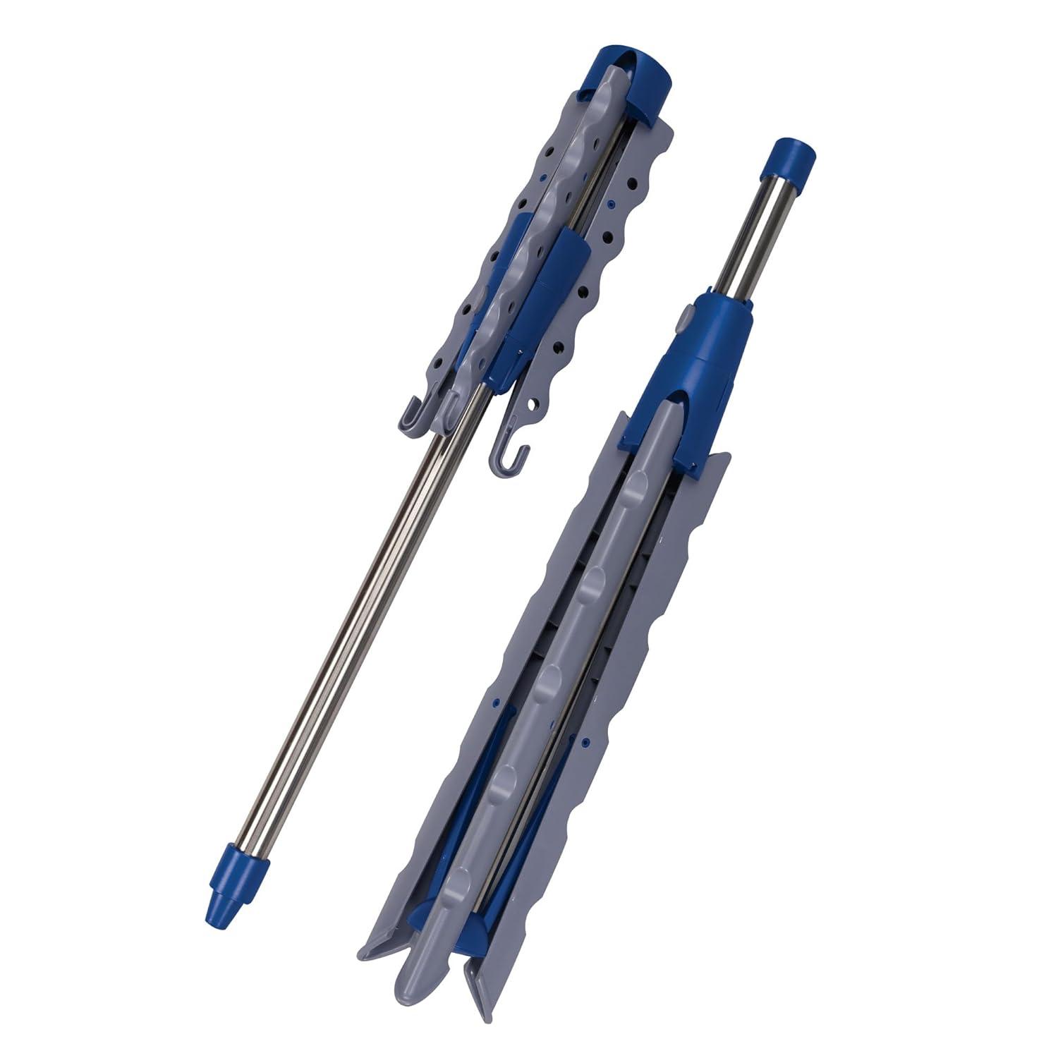 Silver and Blue Collapsible Tripod Clothes Drying Rack