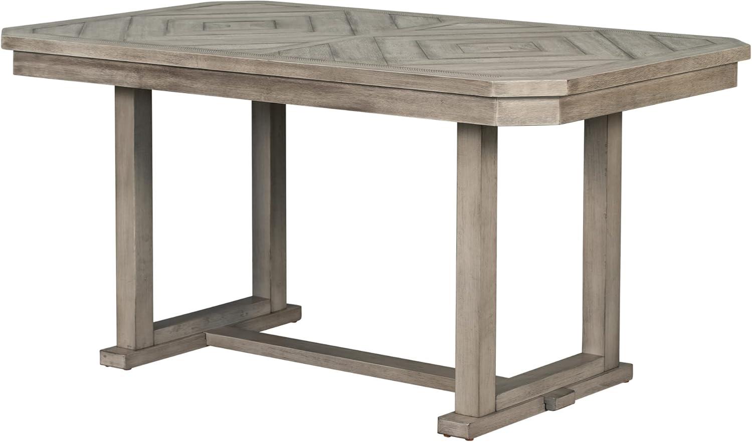 Bellemave Dining Table Set for 6, Rectangular Dining Table with Upholstered Chairs and Bench, 6-Piece Table Set for Dining Room and Kitchen, Retro Dining Room Table Set with Bench, 4 Chairs