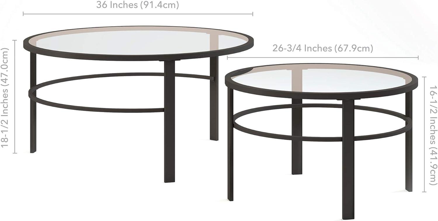 Evelyn&Zoe Gaia Round Nested Coffee Table, Blackened Bronze