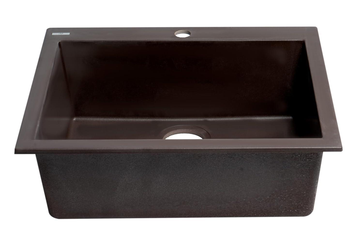 23.63'' L Drop-In Single Bowl Granite Kitchen Sink