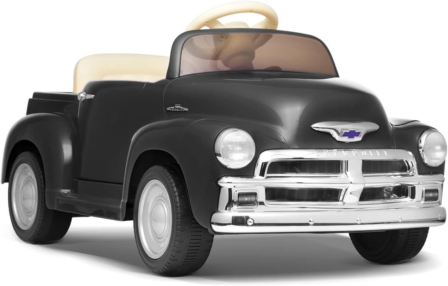 Black 12V Kids Ride-On Chevrolet 3100 Pickup Truck