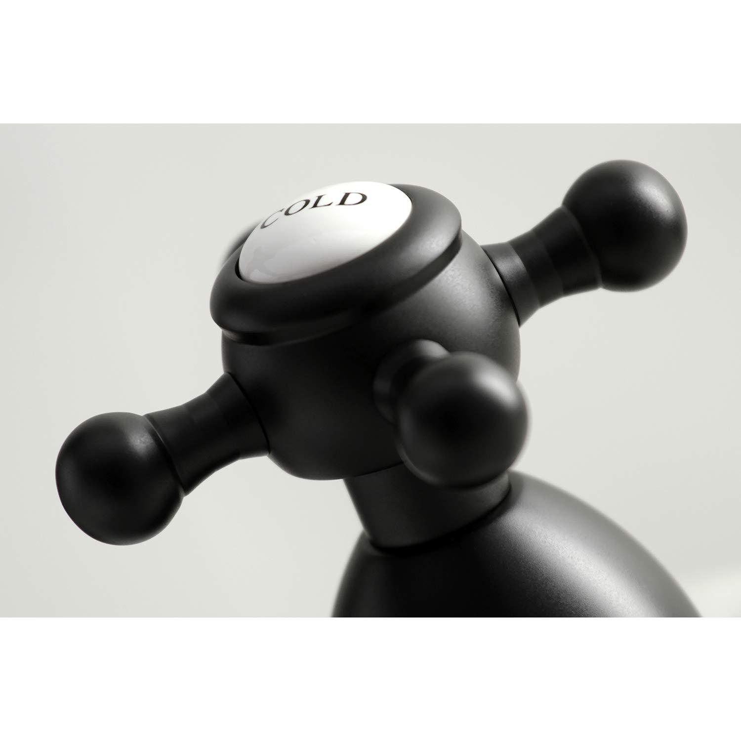 Kingston Brass Kingston Brass Heritage Two-Handle 3-Hole Deck Mount Widespread Bathroom Faucet with Brass Pop-Up Drain KS1977BX