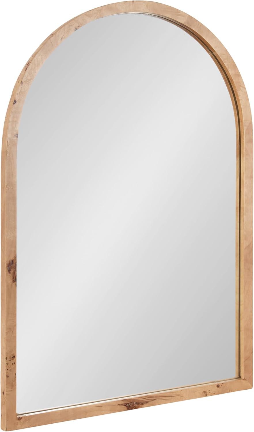 Natural Burlwood Arched Vanity Mirror, 22 x 32 Inch