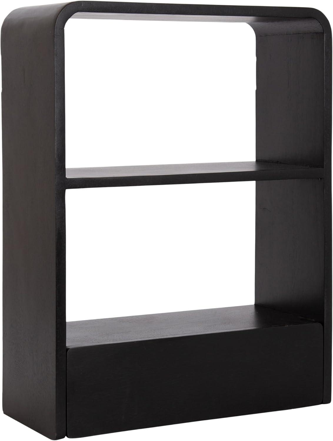 Kate & Laurel All Things Decor 18"x24" Kato Wall Shelf with Drawer Walnut Brown