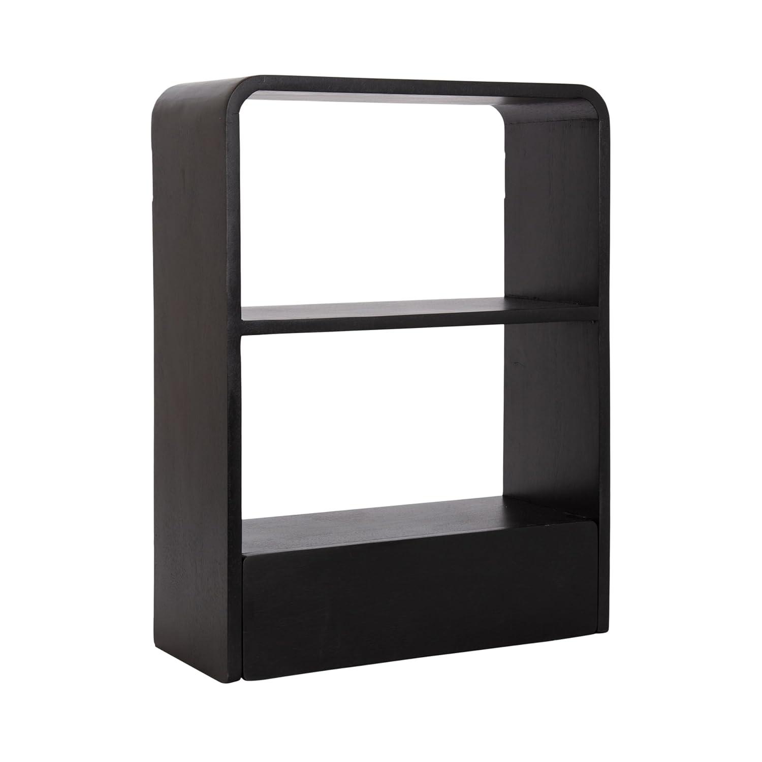 Hokku Designs Wooden Wall Shelf with Storage Drawer