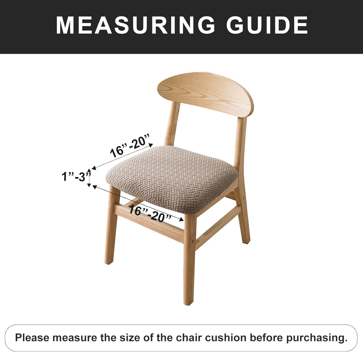 Genina Seat Covers for Dining Room Chair Seat Slipcovers Kitchen Chair Covers(Set of 4,Taupe)