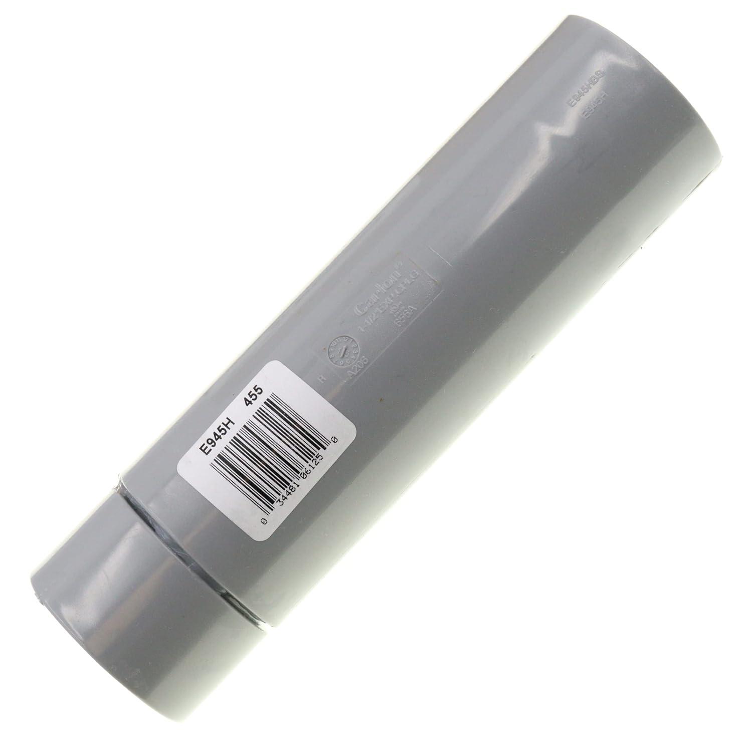 Gray PVC Non-Metallic Electrical Conduit Expansion Coupling 1-1/2 Inch
