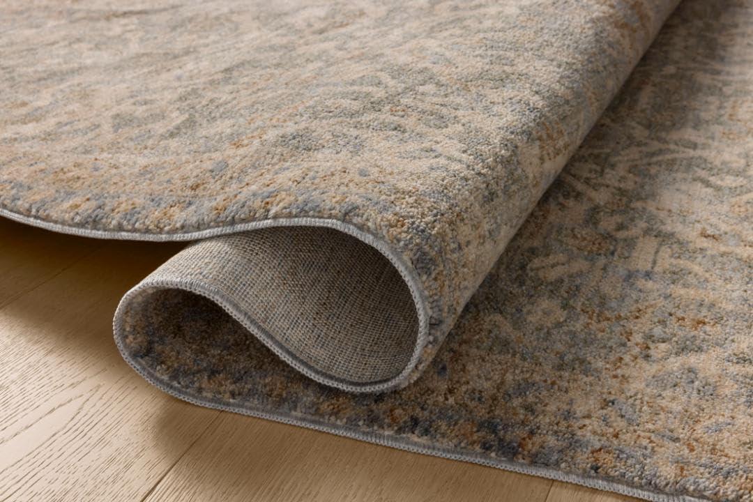 Junie I Rug Magnolia Home by Joanna Gaines x Loloi - Blue and Natural / 6'7" x 9'10"