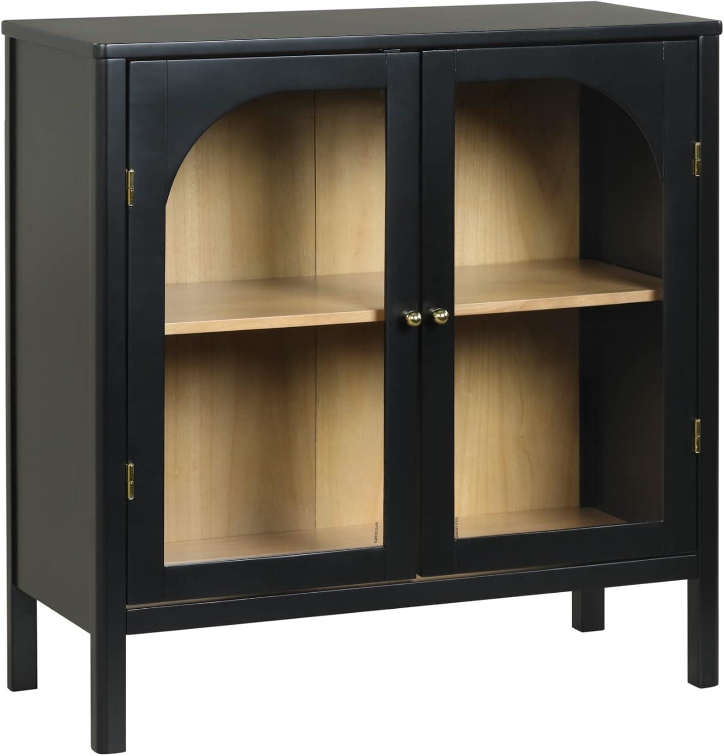 Nathan James Mason Sideboard Buffet with Glass Doors and Adjustable Shelves