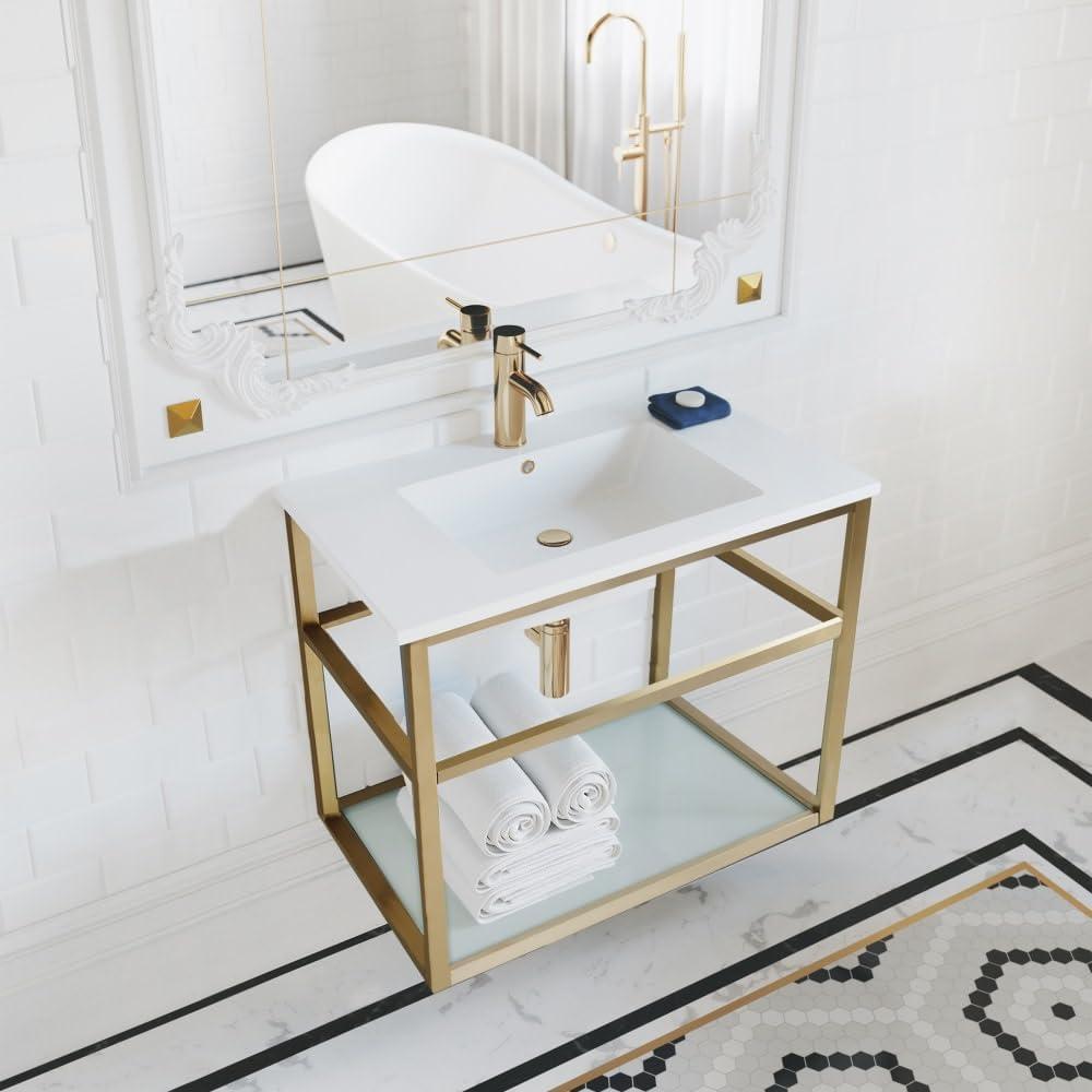 Pierre 30 Single, Open Shelf, Metal Frame Bathroom Vanity