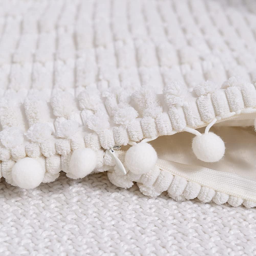 Fymlhomi 2 Packs Sage Green Decorative Throw Pillow Covers 18x18 Inch for Couch Bed Sofa, Modern Farmhouse Boho Home Decor, Soft Cute Plush Corduroy Cushion Case 45x45 CM