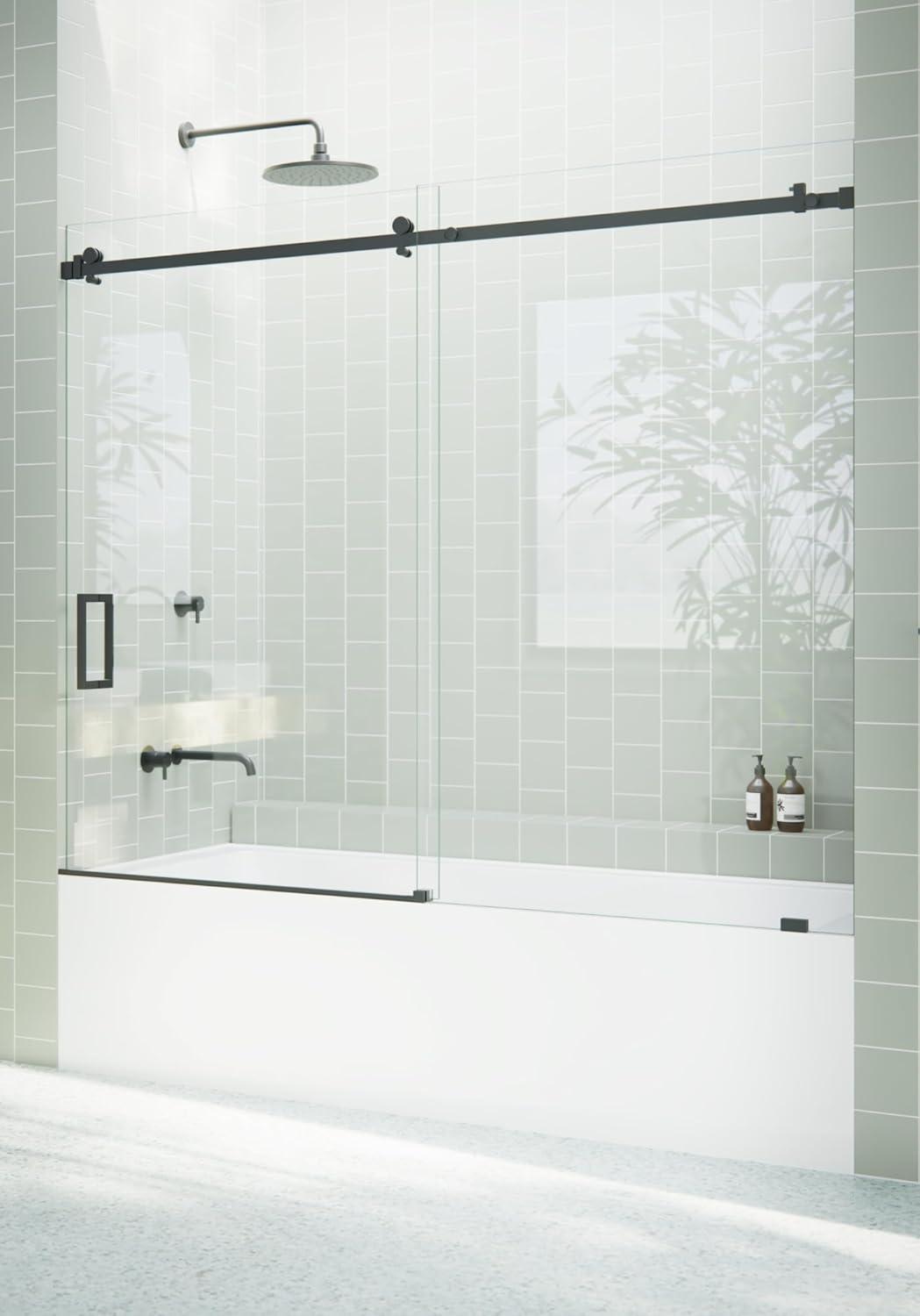 Glass Warehouse B-Sqsld-72 Astro 60" High X 72" Wide Sliding Frameless Tub Door - Chrome