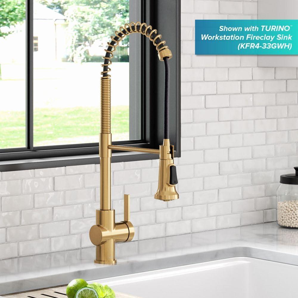 KRAUS Britt Commercial Style Single Handle Pull Down Kitchen Faucet