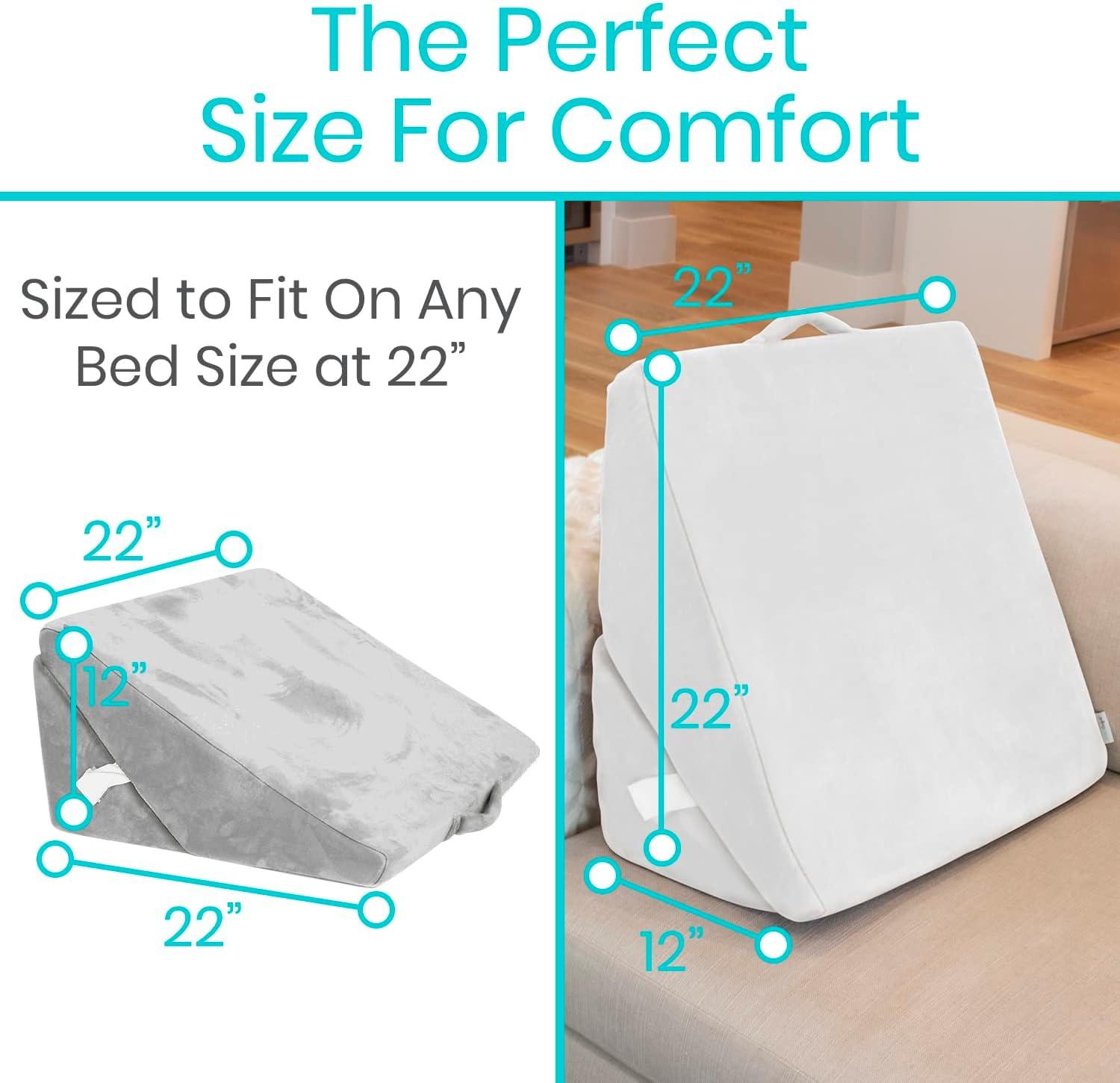 White Memory Foam Adjustable Bed Wedge Pillow